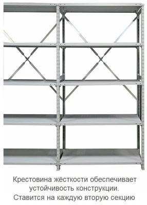 Стеллаж металлический ТСУ 5.7.2.5-150